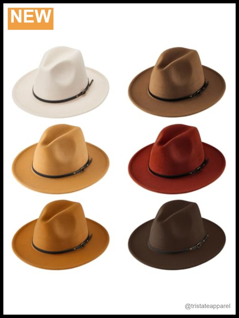 Felt Wide Brim Fedora Hats with Belt Buckle Panama Style Retro